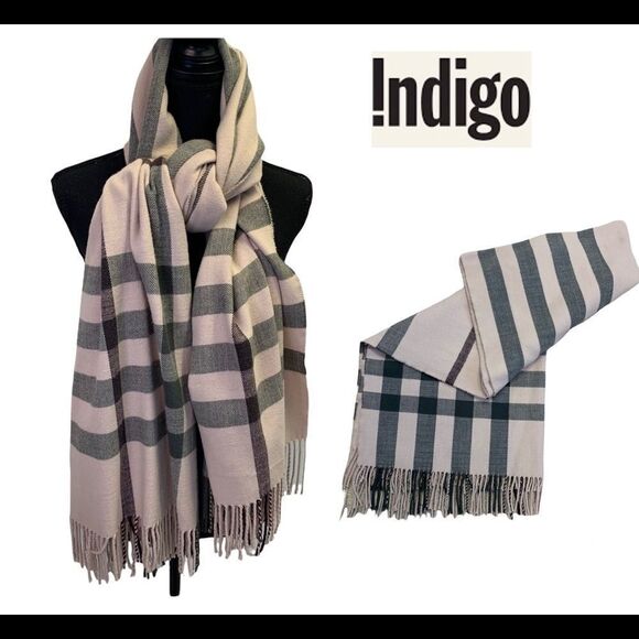 Indigo Accessories - INDIGO pastel dusty rose pink burgundy gray fall winter warm soft blanket scarf